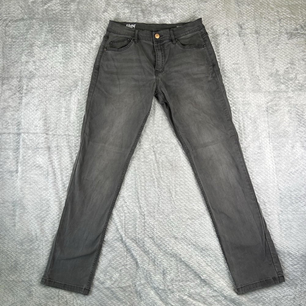 Mugsy Beans Jeans Mens 32x32 Gray Stretch Denim Flex Slim Straight Casual